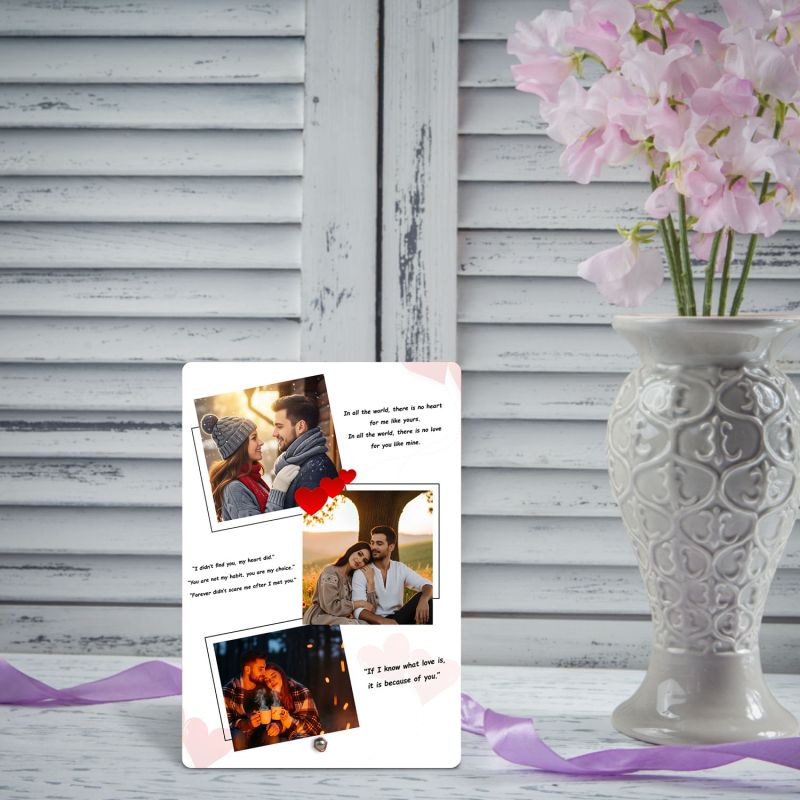 Personalized Couple Photo Collage Frame Plaque With Stand Pin Included, Love Quote, Gift for Birthday, Anniversaries, Weddings, Couples